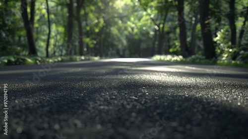 Clean asphalt road and woods background : Generative AI