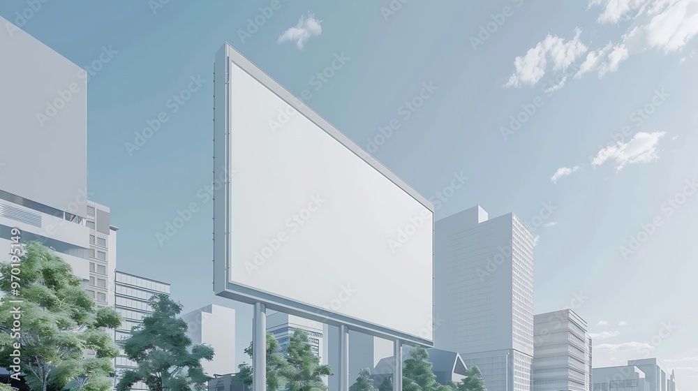 Outdoor Big Billboard Advertising Mockup : Generative AI Outdoor Big Billboard Advertising Mockup : Generative AI