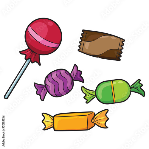 Cute cartoon candy collection.