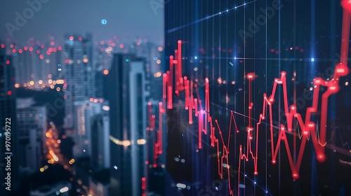 Property values are steadily declining business downturn company stocks fall in value economic crisis the global economy slows down trading drops high risk investments : Generative AI