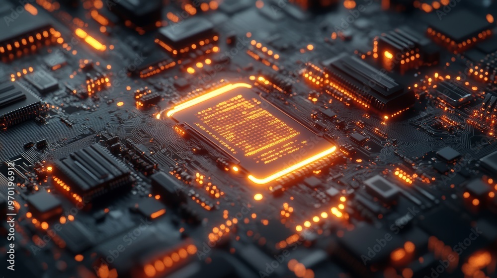 Chips on the circuit board Chips on the circuit board