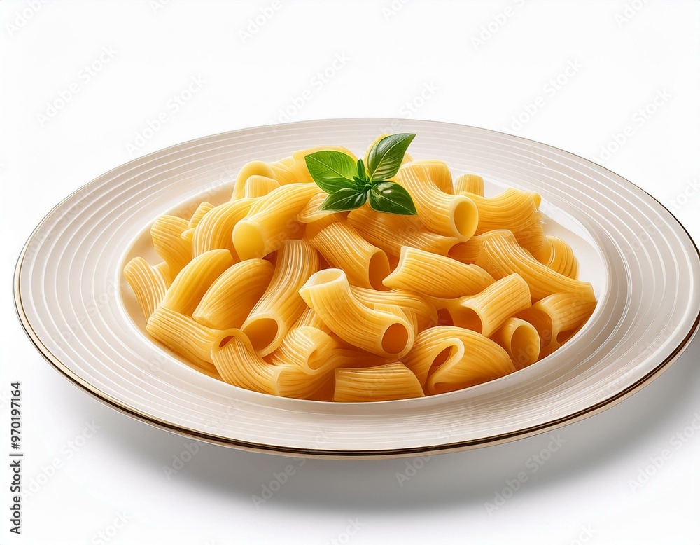Pasta on plate isolated on white background Pasta on plate isolated on white background