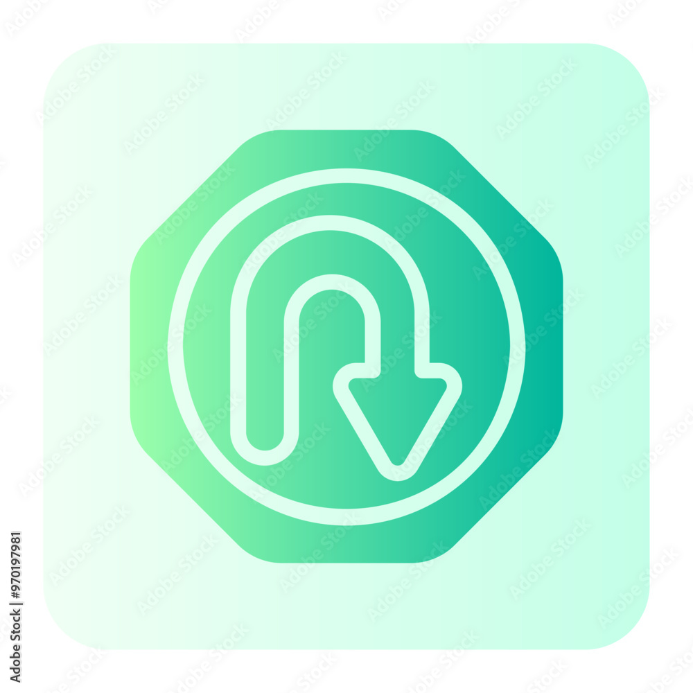 u turn gradient icon u turn gradient icon