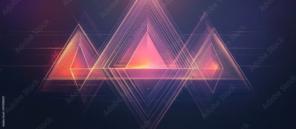 Naklejka premium Sacred geometry Impossible shape Web design element Optical illusion object Linear design Geometric forms
