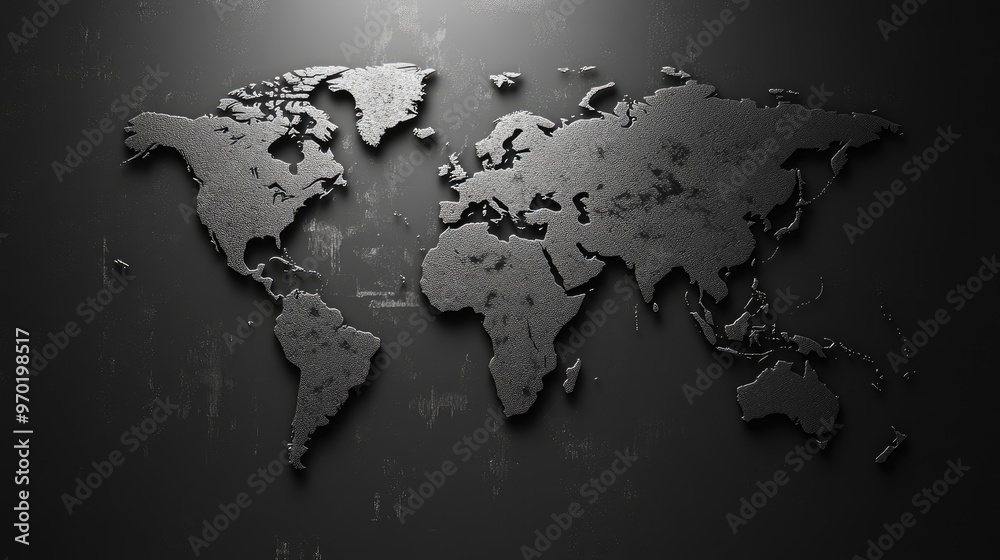 Naklejka premium Black inverted silhouette of a map design