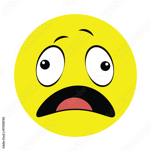 Shocked smiling face, scared smiley face.