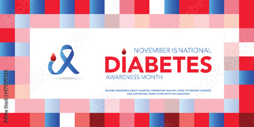 National Diabetes month is observed every year in November, it is the primary global awareness campaign focusing on diabetes. Vector illustration