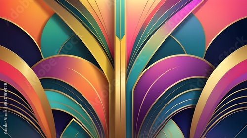 Wallpaper Mural art deco abstract background image Torontodigital.ca