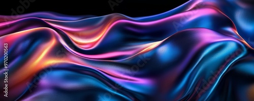 Abstract vibrant colorful fabric waves, dynamic movement. Artistic expression and creativity concept