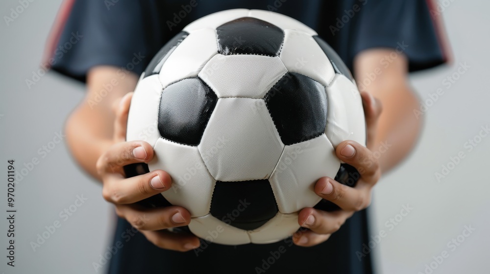 Closeup of Hands Holding a Soccer Ball Closeup of Hands Holding a Soccer Ball
