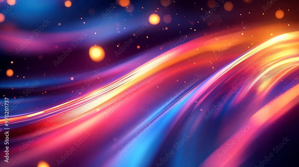 Neon illuminated dynamic sheets wallpaper Abstract business background : Generative AI Neon illuminated dynamic sheets wallpaper Abstract business background : Generative AI