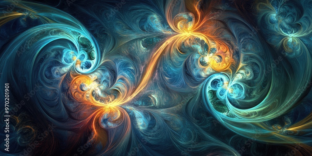 Obraz premium Abstract fractal background featuring a triple curl design This stunning digital imagery serves as a beautiful backdrop for wallpapers albums posters and creative graphic projects