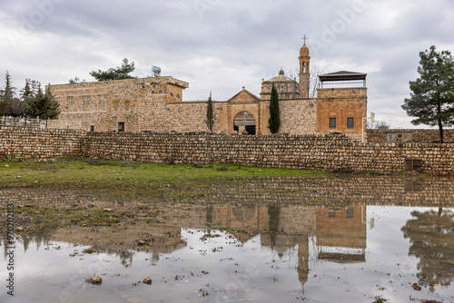 Syrian Orthodox Church dedicated to Holy Mary in the village of Anitli known also as Hah, Mardin, Turkey .Historical mardin midyat virgin mary church. photo