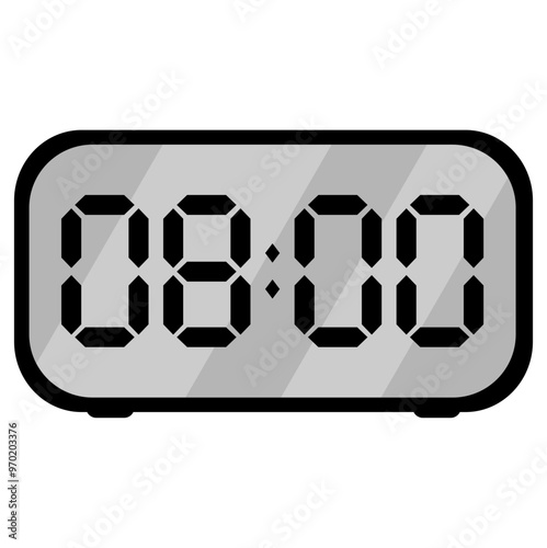 digital clock at 8am