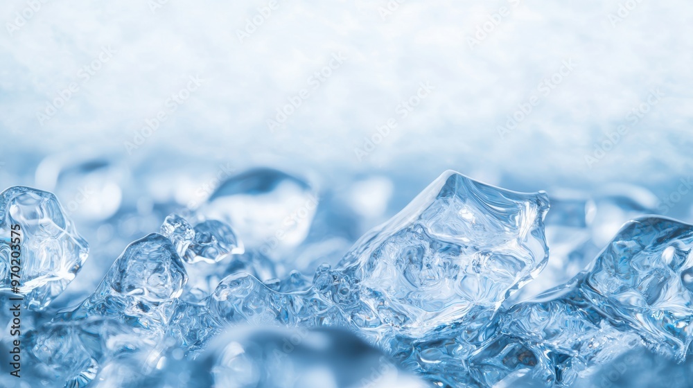 Fluid, organic shapes created by melting ice Fluid, organic shapes created by melting ice
