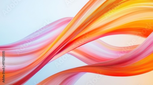 Flowing ribbons of color in abstract art, creating movement and rhythm