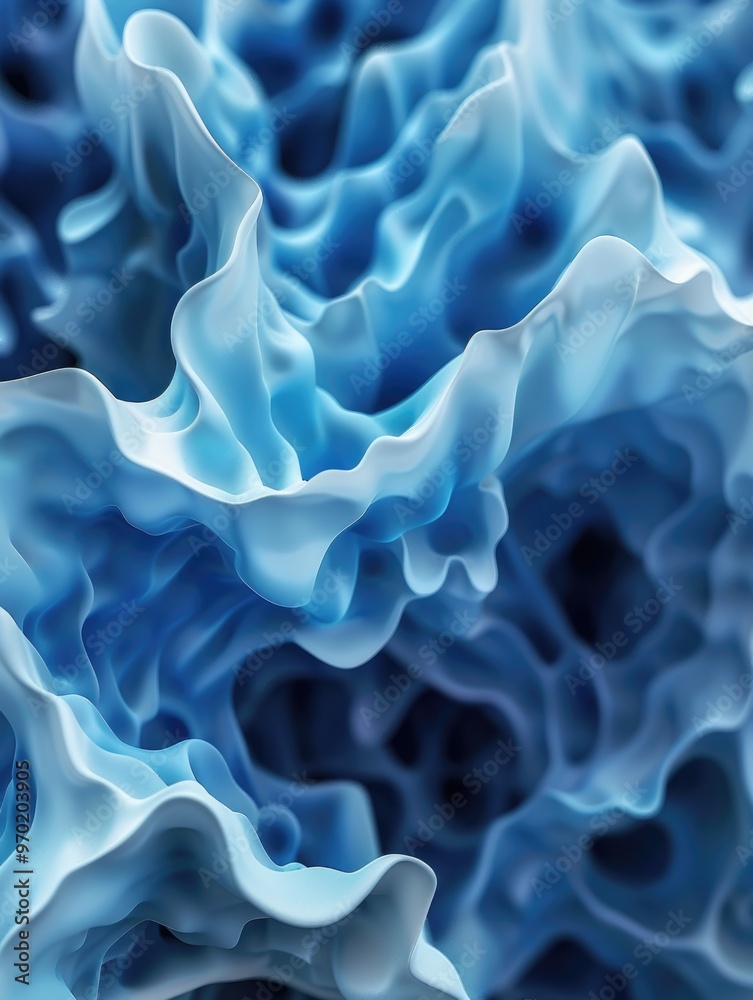 Obraz premium Microscopic Blue Crystal Formation