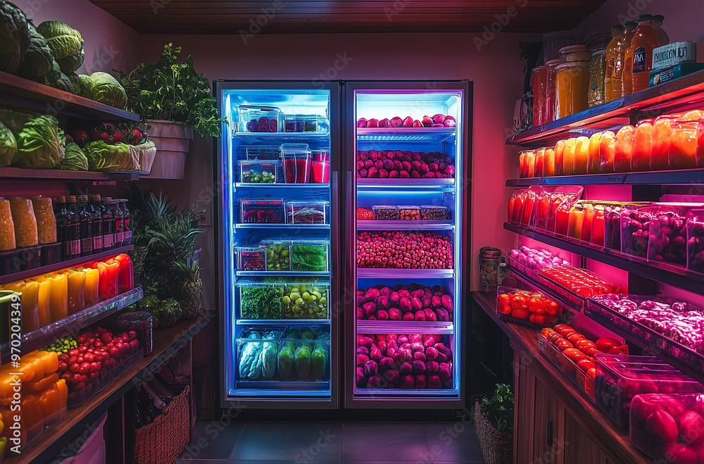 Naklejka premium Peek Inside: Unoccupied Fridge Compartments in Sharp Detail