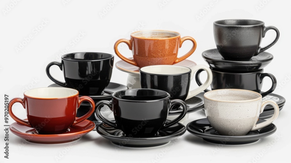 Coffee Cups: Durable ceramic cups available in various sizes for lattes, cappuccinos, and espressos, featuring thick walls to retain heat and often paired with saucers.
Coffee Cups: Durable ceramic cups available in various sizes for lattes, cappuccinos, and espressos, featuring thick walls to retain heat and often paired with saucers.