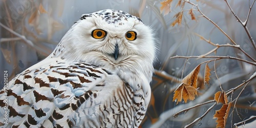 Image of a male snowy owl