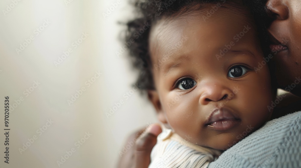 Closeup of Baby's Face with Big Brown Eyes Closeup of Baby's Face with Big Brown Eyes
