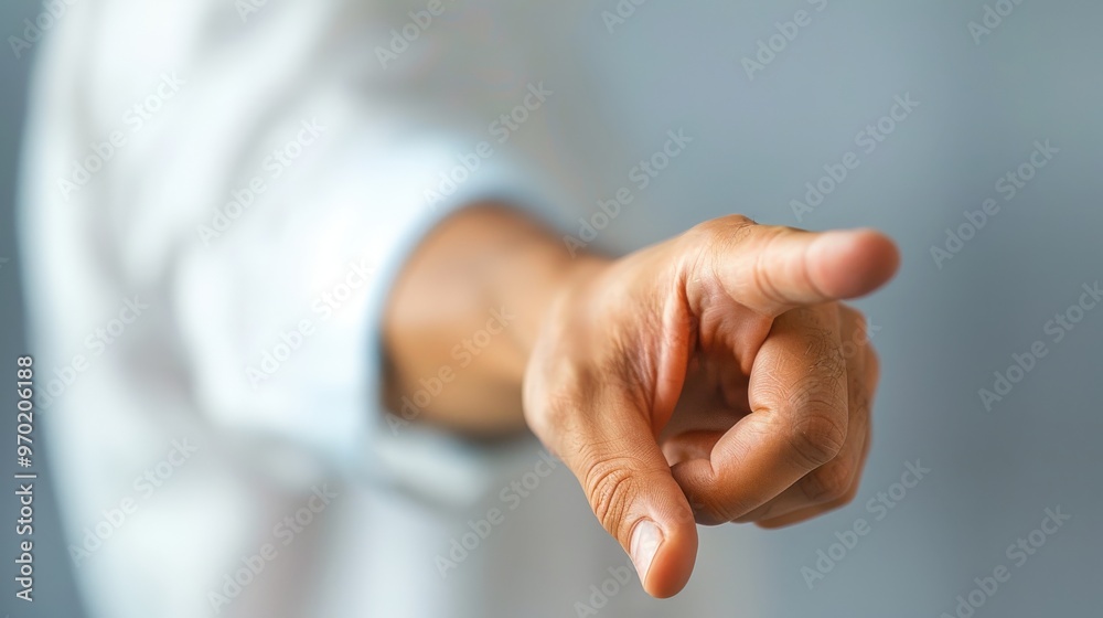 Obraz premium Close-up of a Hand Pointing at Something