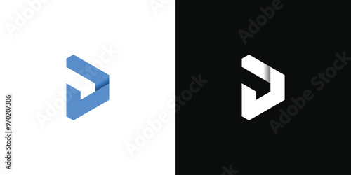 Abstrack initial letter D logo design template. Premium Vector