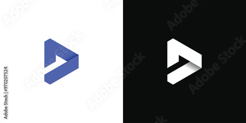 Abstrack initial letter D logo design template. Premium Vector