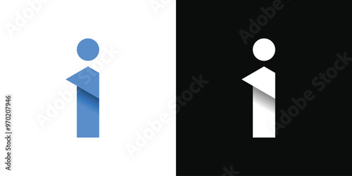 Abstrack initial letter I logo design template. Premium Vector