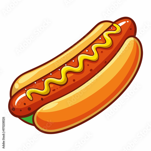 hot dog with mustard