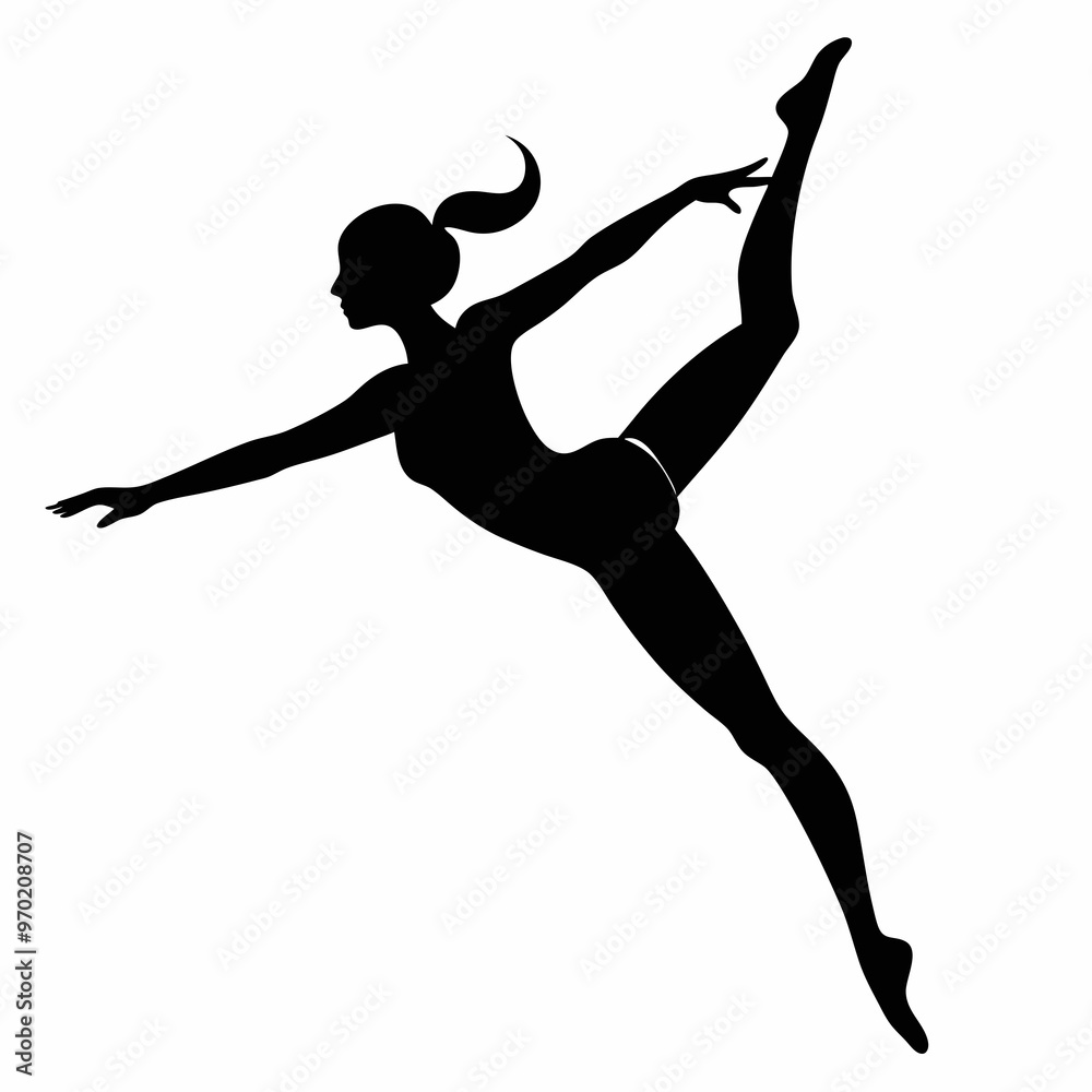 Fototapeta premium Gymnastics black silhouette vector