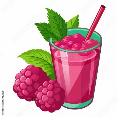 glass of raspberry juice
