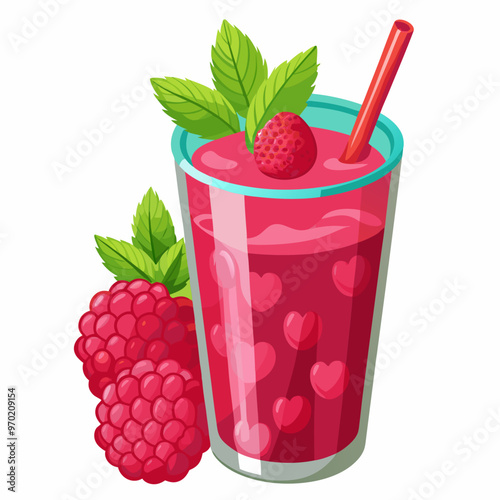 glass of raspberry juice