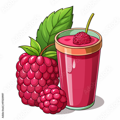 glass of raspberry juice