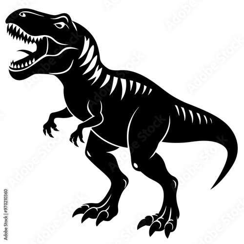 T-Rex black silhouette vector,dinosaur silhouette vector