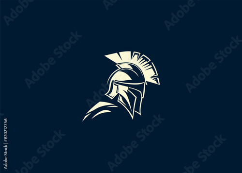 Vector illustration of Spartan Silhouette Logo Design