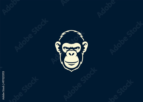 Vector illustration of Ape Head Logo Design