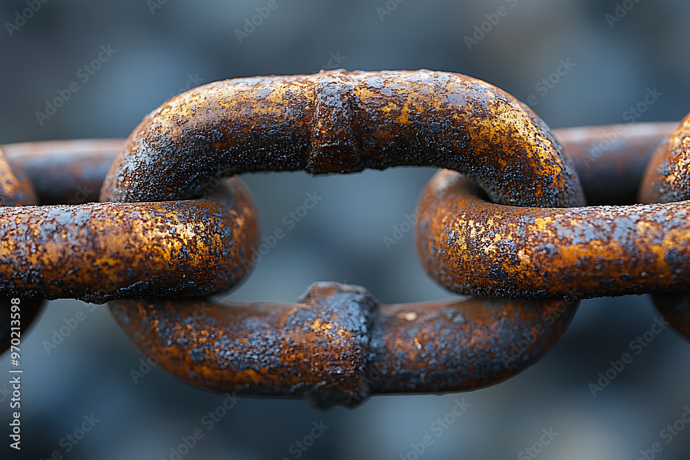 A close-up of a broken chain link, representing concepts of weakness, breaking free, or overcoming obstacles. The image can be used in metaphorical contexts. A close-up of a broken chain link, representing concepts of weakness, breaking free, or overcoming obstacles. The image can be used in metaphorical contexts.
