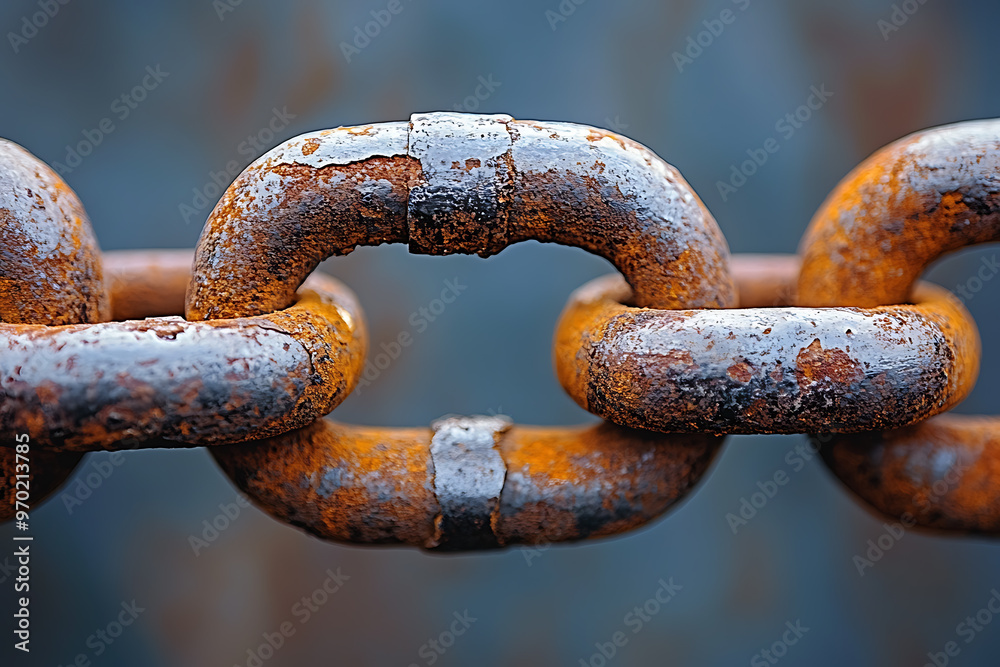 A close-up of a broken chain link, representing concepts of weakness, breaking free, or overcoming obstacles. The image can be used in metaphorical contexts. A close-up of a broken chain link, representing concepts of weakness, breaking free, or overcoming obstacles. The image can be used in metaphorical contexts.