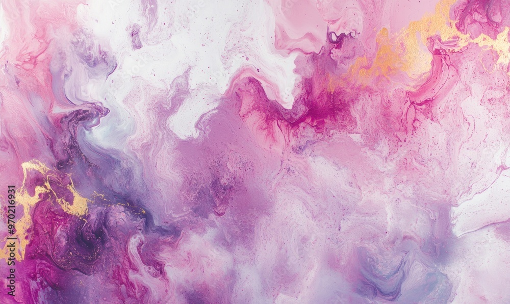 Fototapeta premium Embrace the captivating allure of a vibrant lilac pink abstract featuring a blend of paint and acrylic textures on a marble backdrop