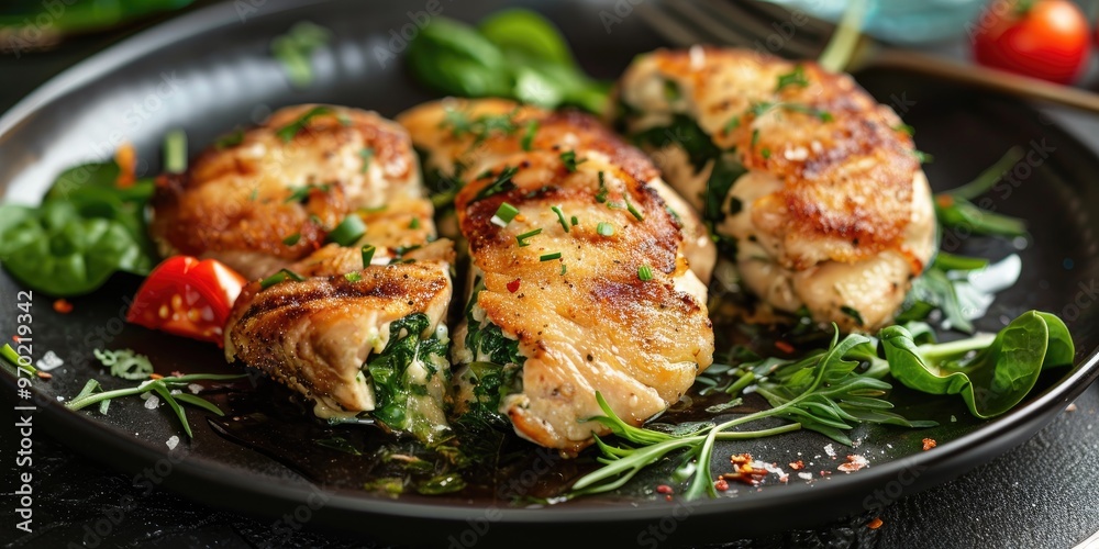 Sautéed Chicken Cutlet Filled with Spinach Sautéed Chicken Cutlet Filled with Spinach