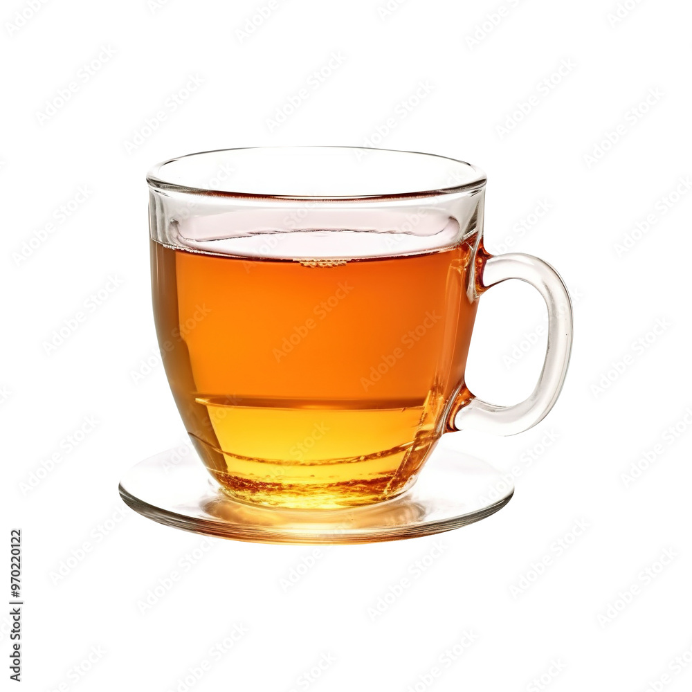 Glass cup with black tea on transparent background PNG Generative AI Glass cup with black tea on transparent background PNG Generative AI