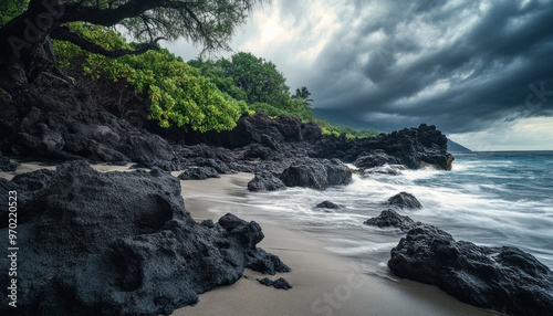 Wallpaper Mural Maui, Hawaii, tropical island, paradise, ocean, vacation photo, typical place Torontodigital.ca