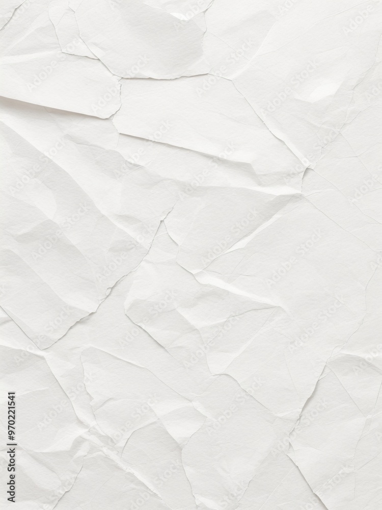 Obraz premium White crumpled paper, background, texture.
