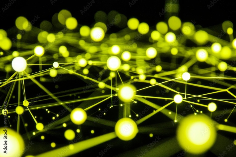 Tiny yellow dots dance across a black canvas, intertwined by glowing lines, creating an enchanting starry sky effect reminiscent of the cosmos in minimalist artistry. Tiny yellow dots dance across a black canvas, intertwined by glowing lines, creating an enchanting starry sky effect reminiscent of the cosmos in minimalist artistry.