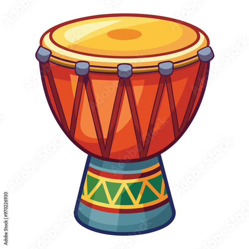 Djembe drum line art type vector illustration 