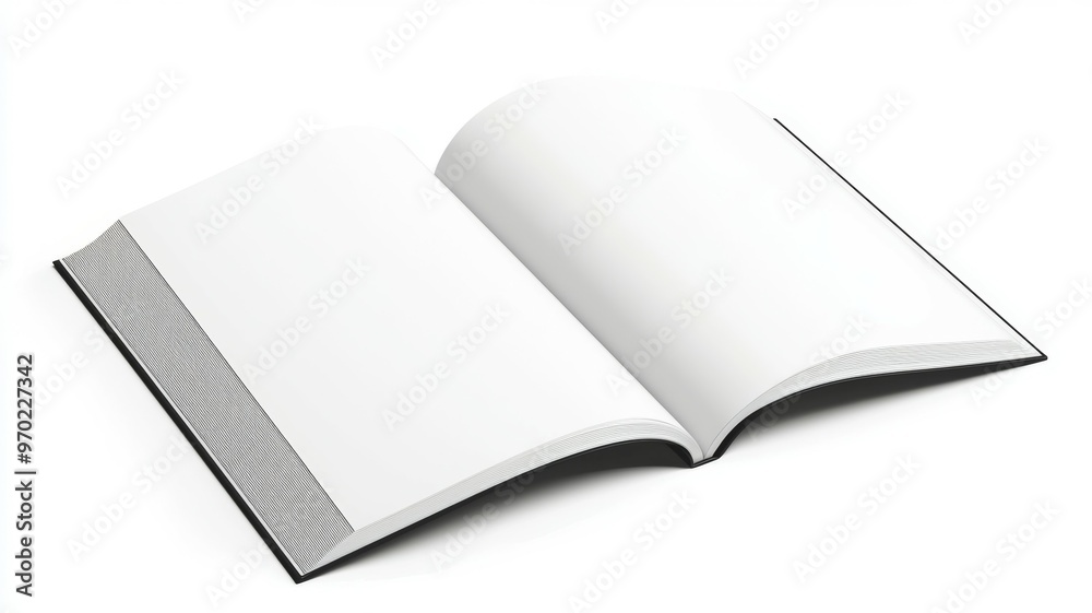 A book is open to a blank page A book is open to a blank page