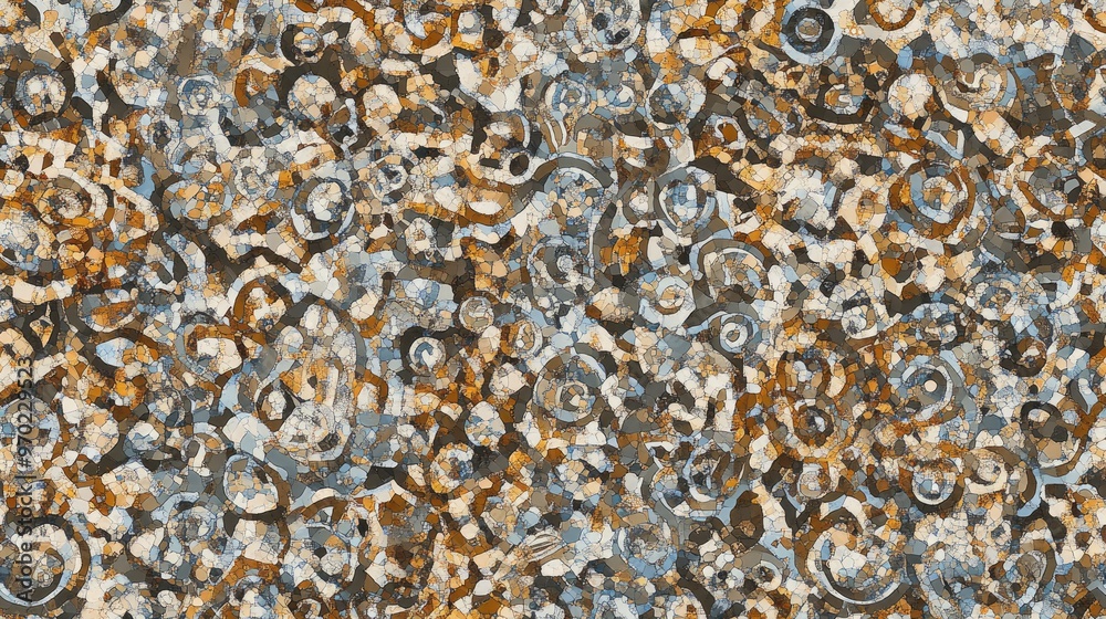 Raster abstract colorful kaleidoscopic graphic background Seamless pattern featuring folk ethnic floral ornamental mandala in shades of brown gray and blue Raster abstract colorful kaleidoscopic graphic background Seamless pattern featuring folk ethnic floral ornamental mandala in shades of brown gray and blue