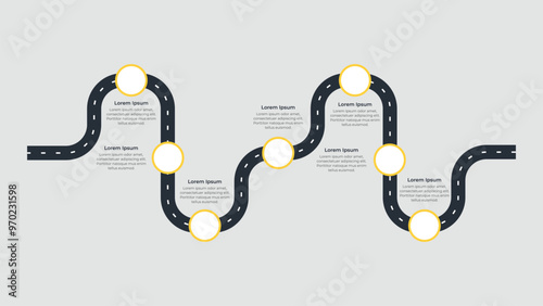 Roadmap Infographic with 7 steps process