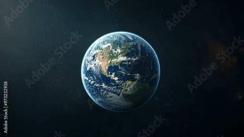 A close up of the Earth in space